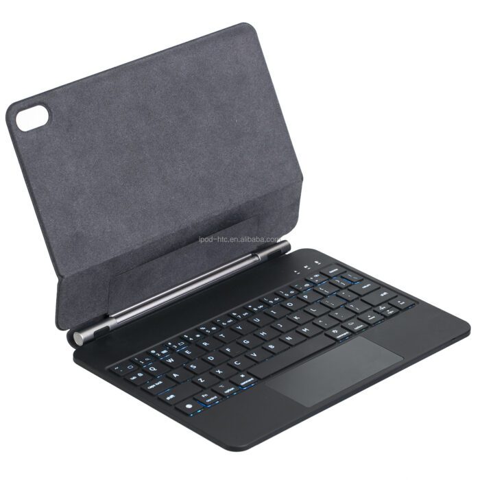 A tablet with keyboard and case on top of it.