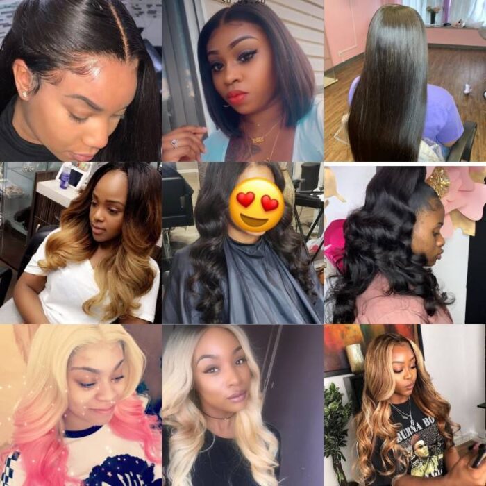 A collage of different types of hair styles.