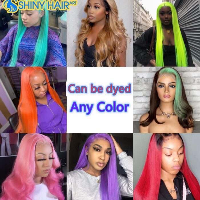 A bunch of different colored hair styles