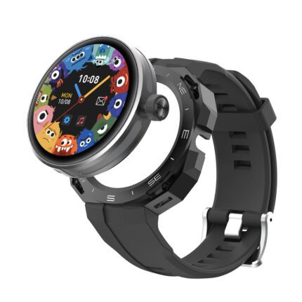 A smart watch with the time displayed on it.