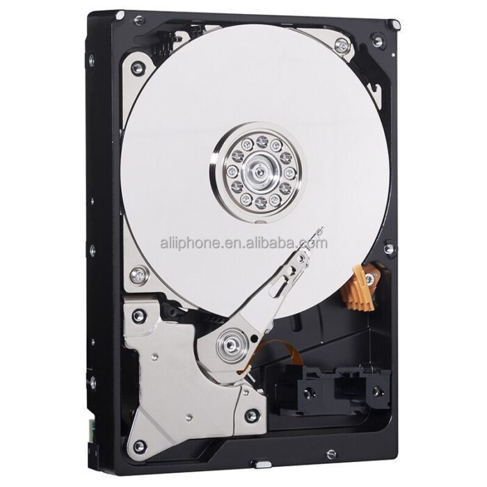 A hard drive with the top of it.