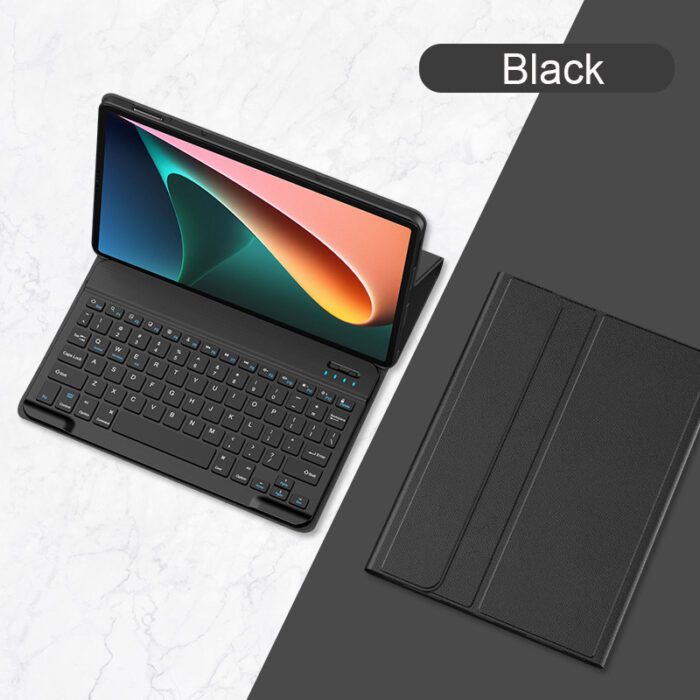 A tablet with a keyboard and case on the table.